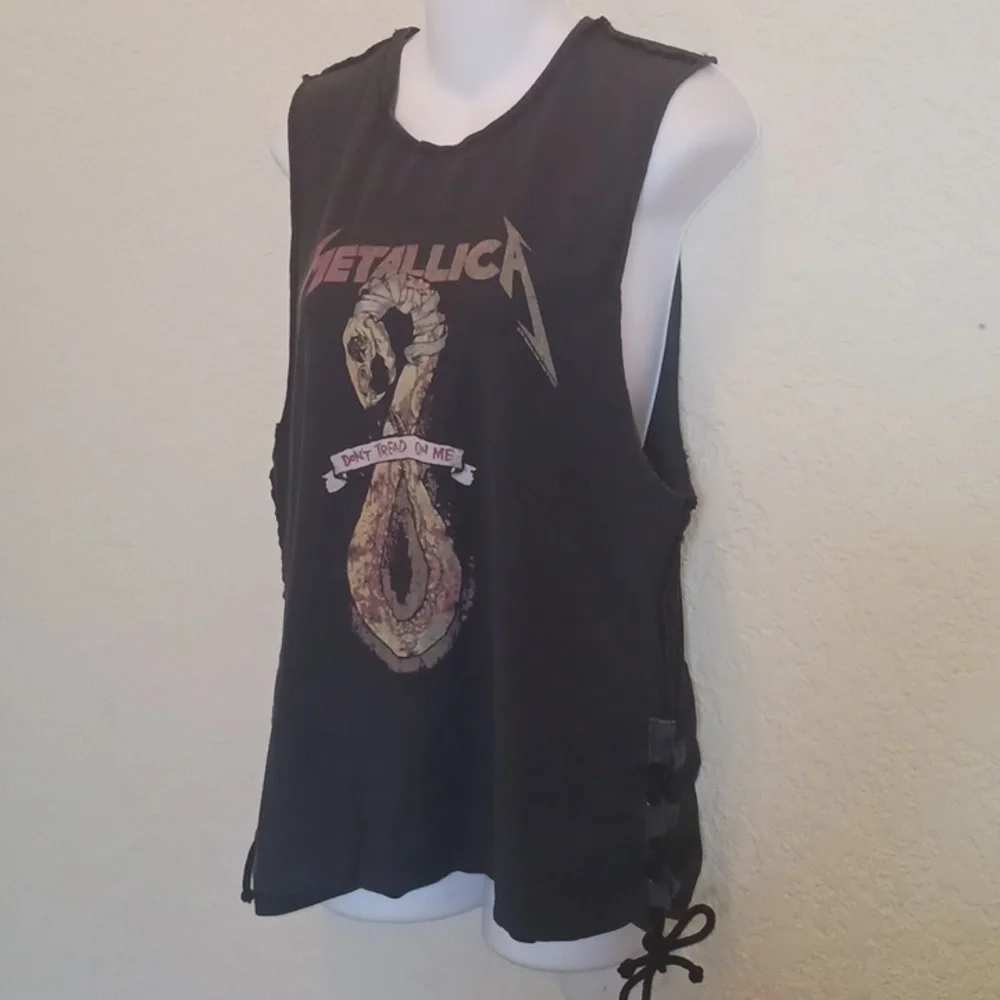 Top Shop Metallica Graphic "Don't Tread On Me" Muscle Tee Size US 8 - Picture 3 of 11